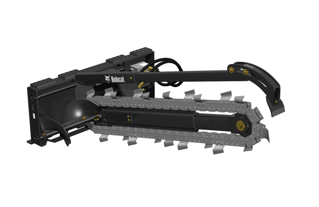 VERHUUR RUPSLADER MET SLEUVENGRAVER